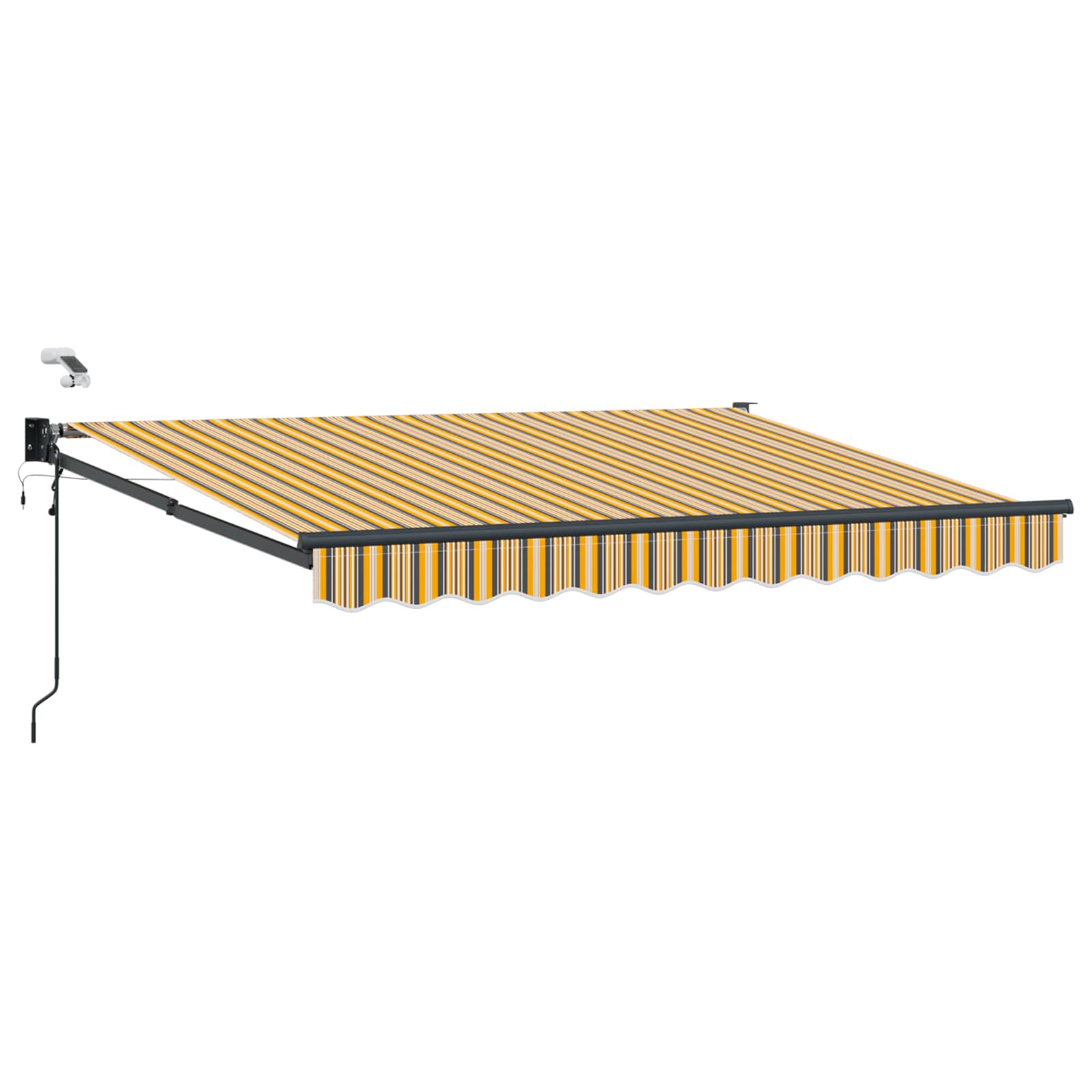 Electric Retractable Awning Yellow And Grey 2.5 X 2 M Vidaxl