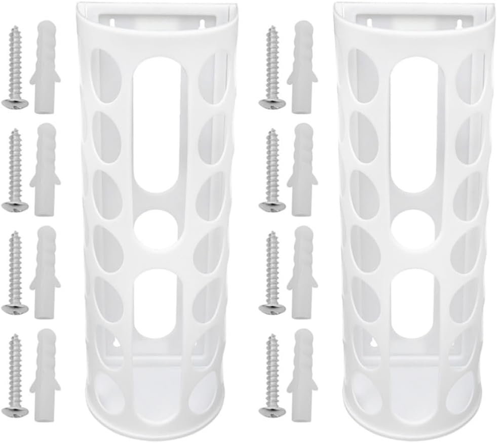 Support mural adhésif pour rouleaux de vinyle, 14 emplacements, plastique blanc, lot de 2