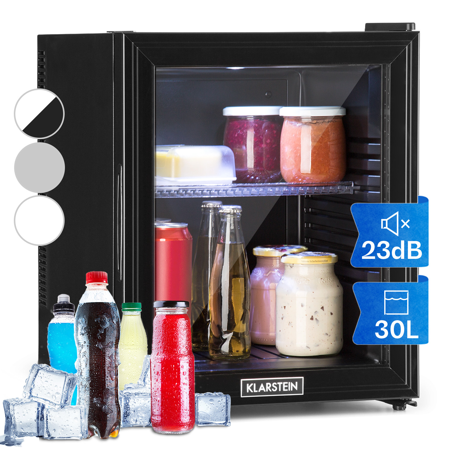 Klarstein - Brooklyn 32 Kühlschrank Led Kunststoff-einsatz Glastür