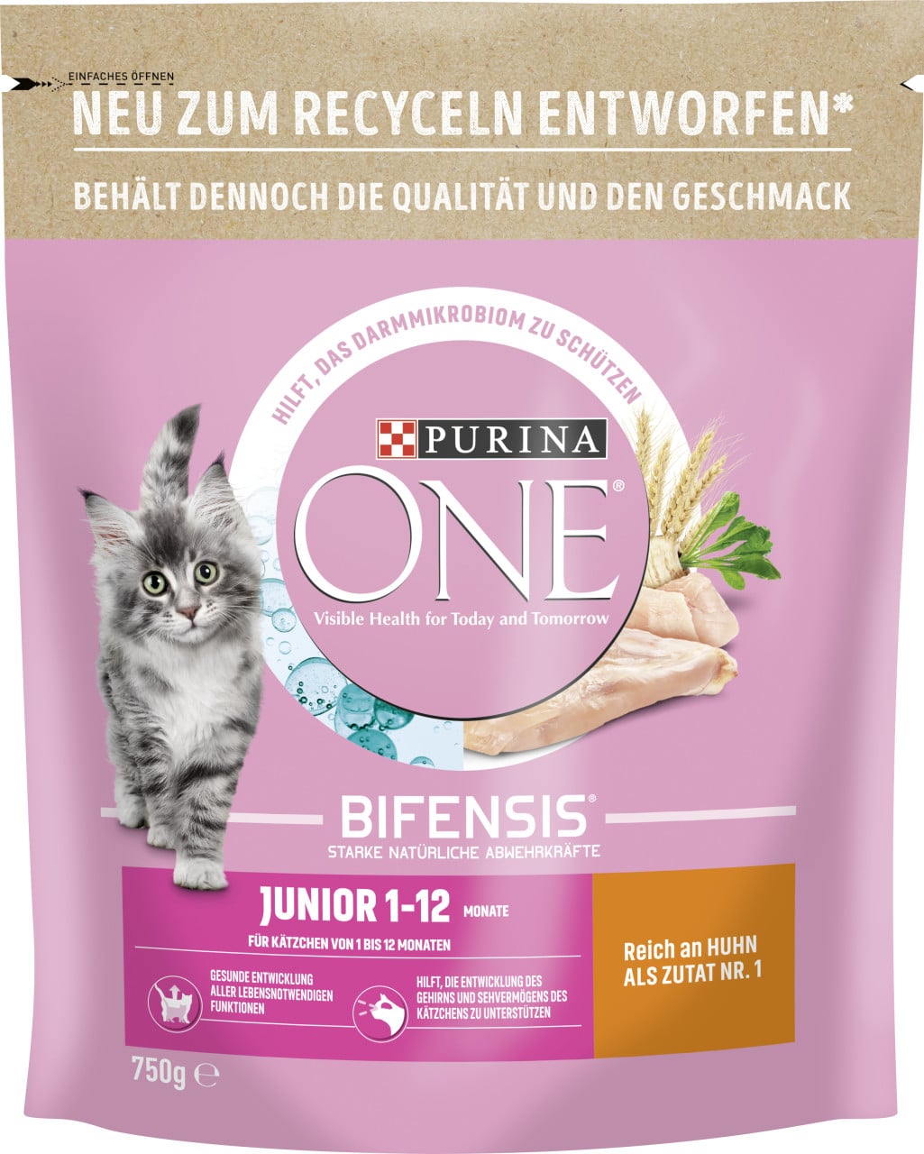 6 x 750 g PURINA ONE BIFENSIS Junior Huhn (€ 8,49/kg) für Kätzchen 1-12 Monate - Bild 8