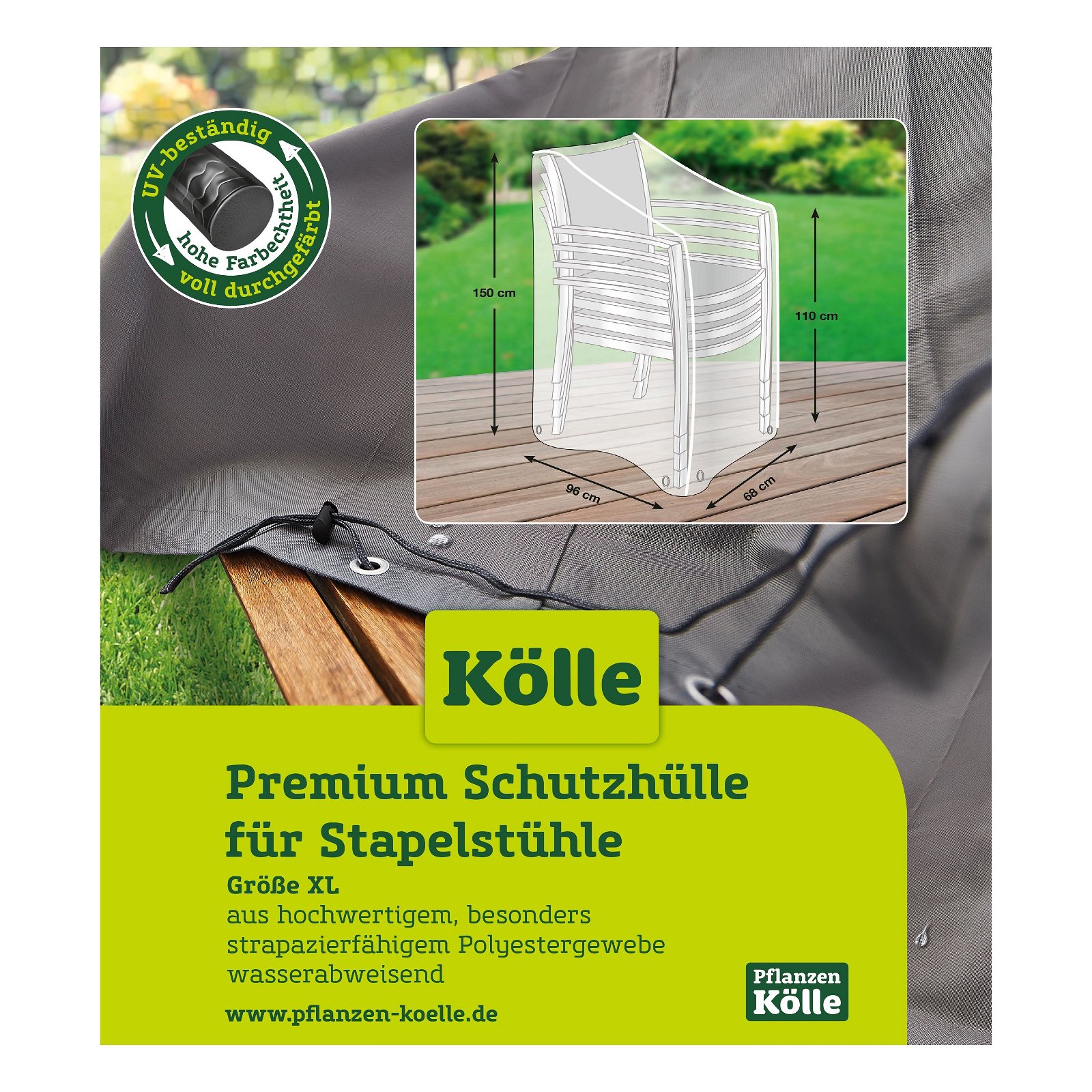 Pflanzen Kölle Grau Premium Schutzhülle Für Stapelstühle / Klappsessel