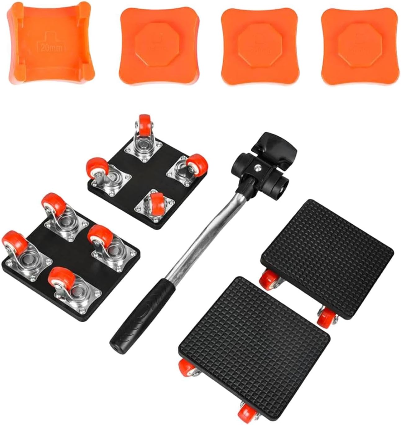 Kit de déménagement avec système de levage auxiliaire, 400 kg, rotation 360°, en PP, PVC et acier au carbone