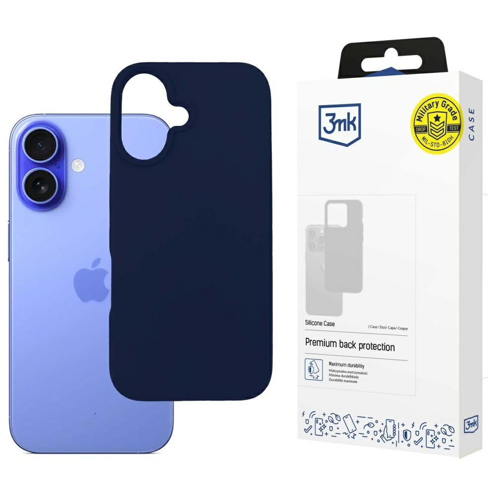 Oem Blau Apple Iphone 16 - 3Mk Silikonhülle Dunkel