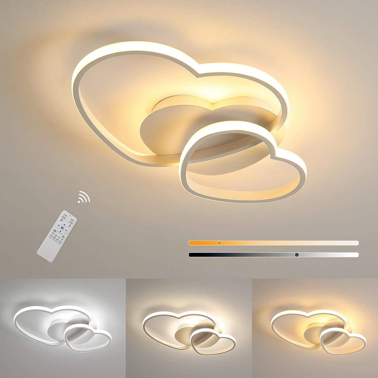 Goeco - Led Plafonnier Dimmable Moderne Avec Télécommande Silice Et