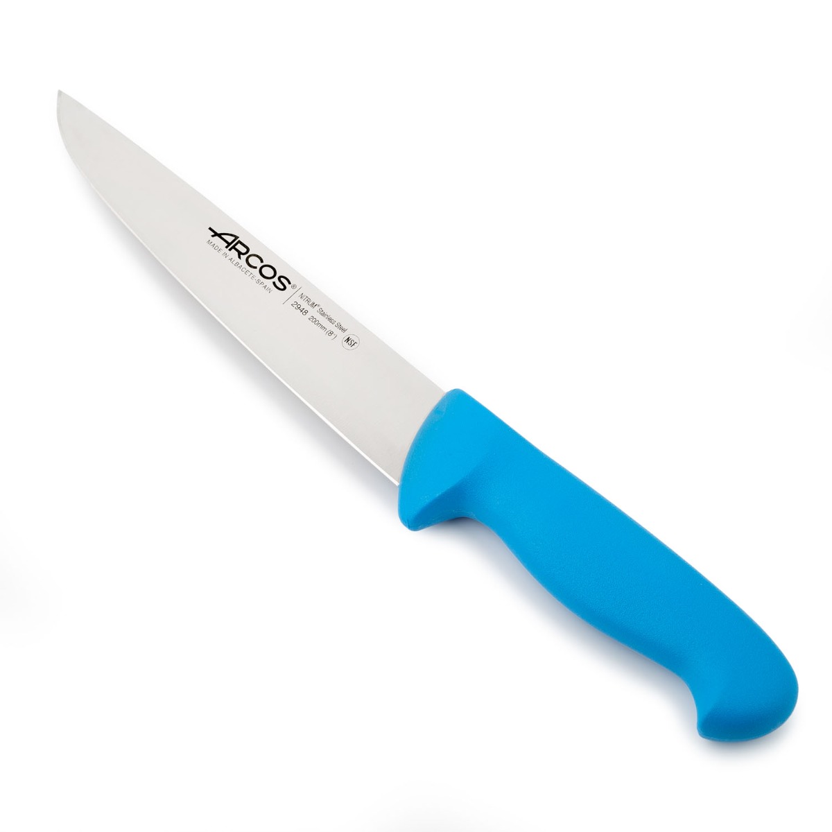 Arcos Blau Fleischermesser Farbe - Prof 294823 Edelstahl Nitrum Und Mango Ergonomisches Polypropylen Und 20 Cm Klinge, Vitrine