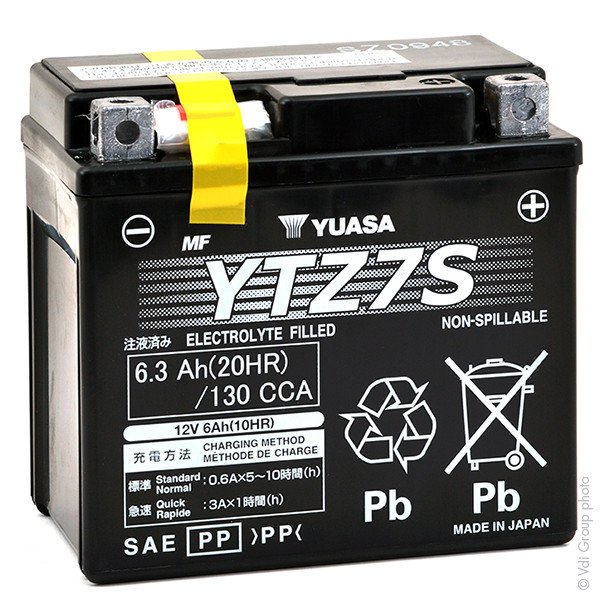 Batería Moto YTZ7S Yuasa sin mantenimiento Activada