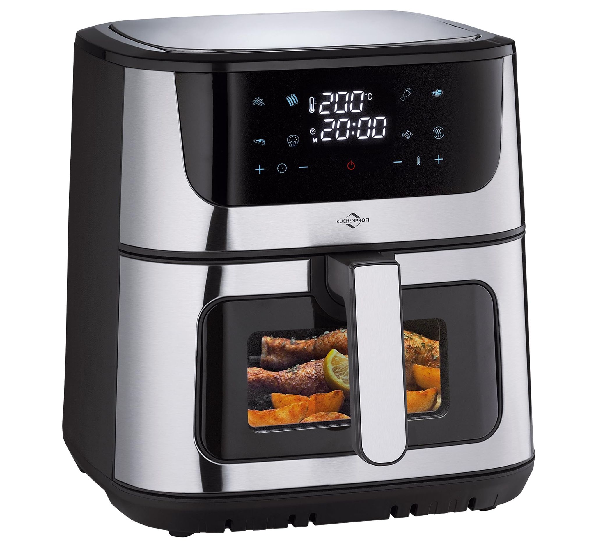 KÜCHENPROFI Freidora de aire IMPULS 8 L digital acero inoxidable/negro plata