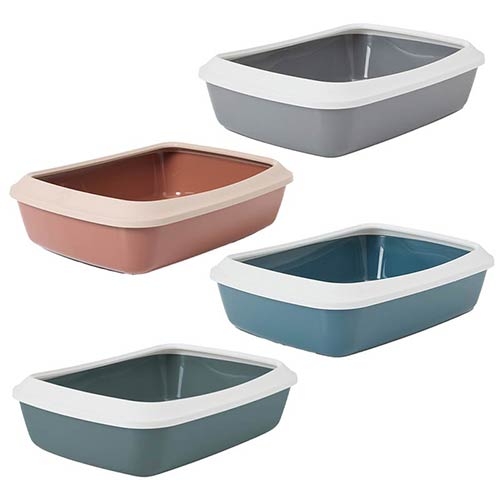 Savic Katzentoilette Iriz mit Rand - 42 cm - Starterset: Toilette grau/weiß + 12 Bag it up - Bild 6