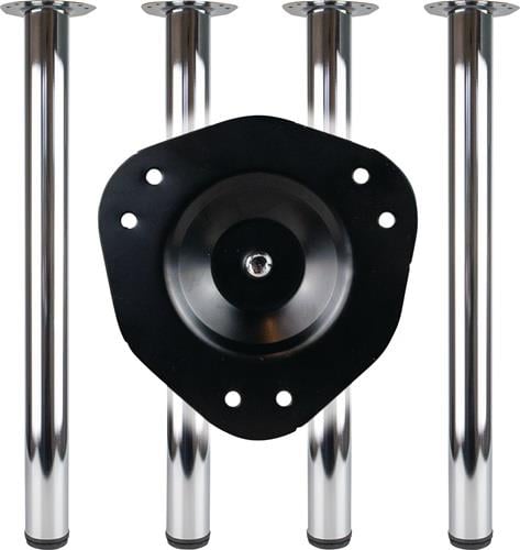 Bmb Weiß Tischbein-Set Edelstahl-Effekt 60 Mm Höhe 870 Mm Platten-Befestigung