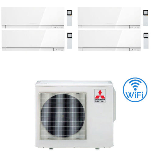 Climatizzatore Condizionatore Mitsubishi Kirigamine Zen Wifi Bianco Quadri Split Inverter 9000 + 9000 + 9000 + 12000 Btu Con U.e. Mxz-4f80vf Classe A++ /a+ Novitá