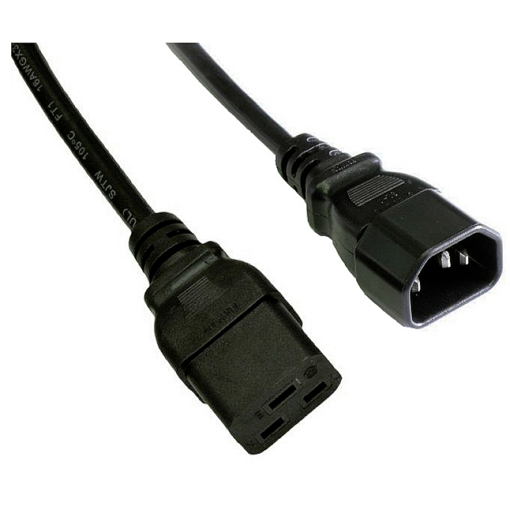 Akyga Schwarz Ak-Up-02 Iec C19/C14 250V/50Hz Server-Stromverlängerungskabel 1,8 M