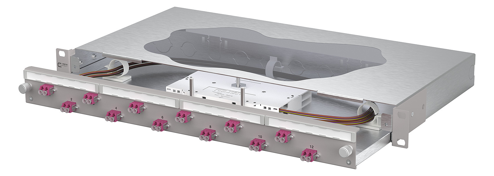 Metz Connect Grau Opdat Slide2 Patchfeld Splice12xlc-D Om4 1504677512-F - Bild 3