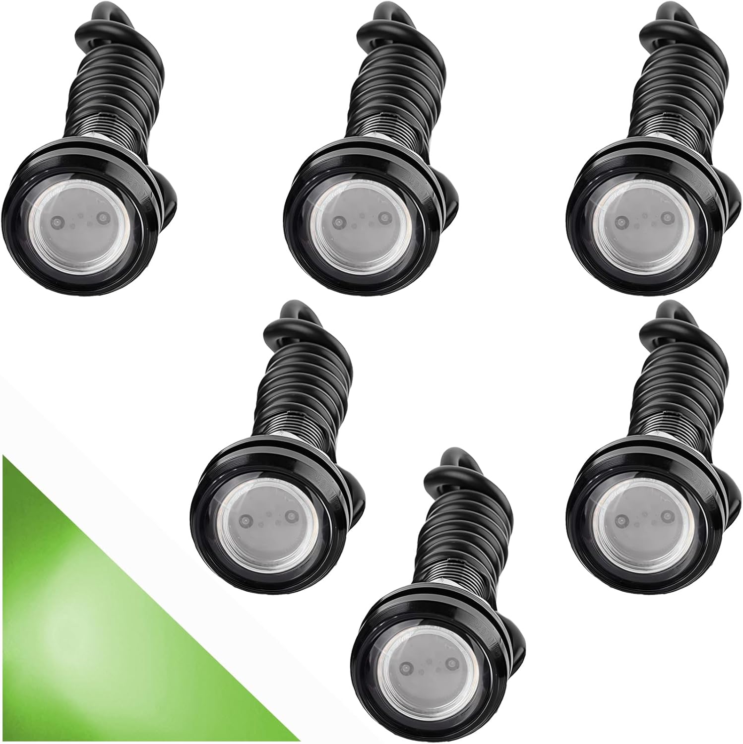 Macplast Stück Eagle Eye Led-lampen, 18 Mm, 9 W, Grün, Wasserdicht, Für Auto, Motorrad, Tagfahrlicht, Nebelscheinwerfer