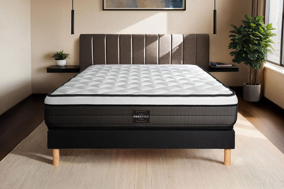 Prestige Literie - Ensemble Matelas Sommier Suite 160 X 200 Cm