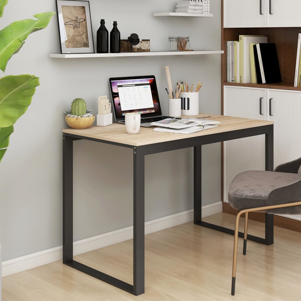 Vidaxl Schwarz - Computertisch Und Eiche-Optik 110X60x73cm Holzwerkstoff