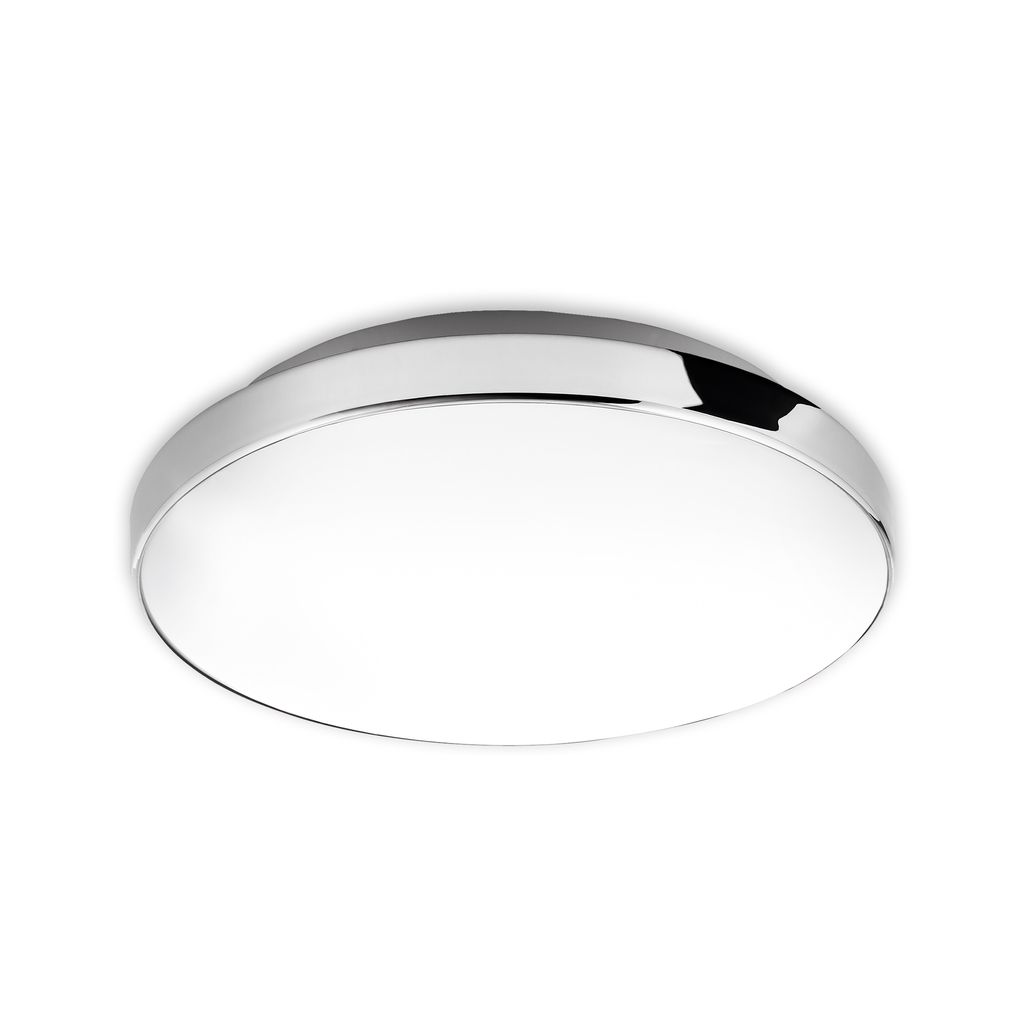 Led Badlampe Deckenleuchte Ip44 13 Watt Weiß-chrom Ø 28,5 Cm Briloner