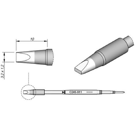 Jbc - Tools Lötspitze Meißelform Spitzen-Größe 3.2 Mm Inhalt 1 St.