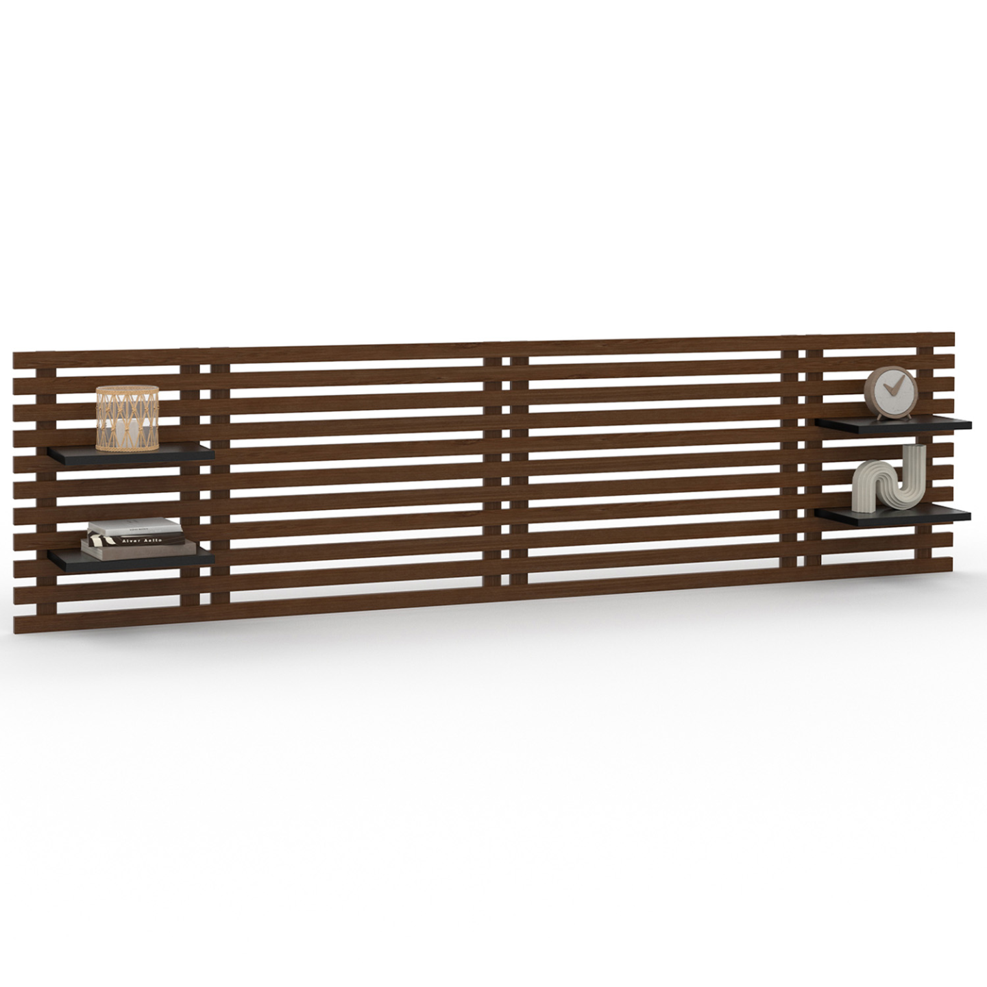 Idmarket - Tête De Lit Suspendue En Lattes Ava 240 Cm Bois Vieilli Et