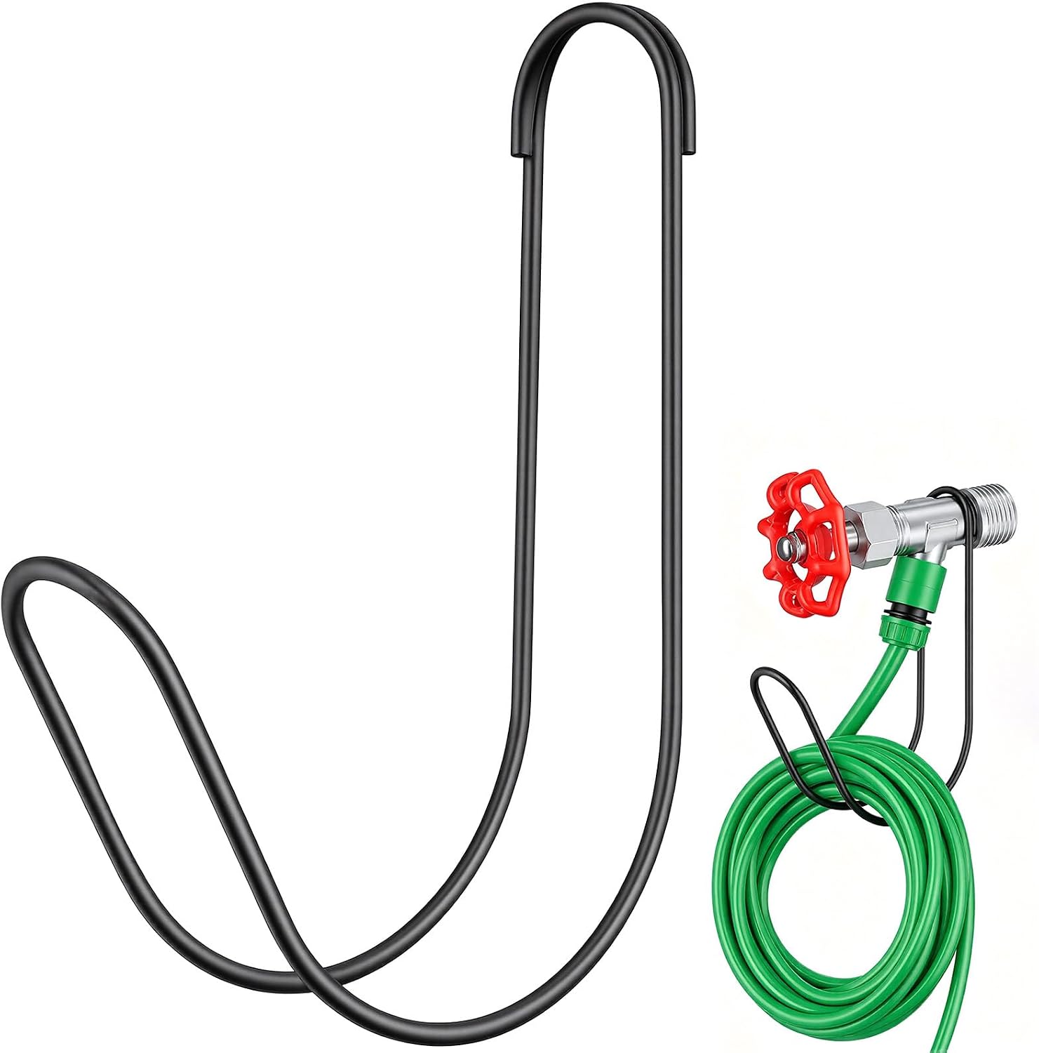Support mural pour tuyau d'arrosage en métal, crochet robuste pour jardin ou garage