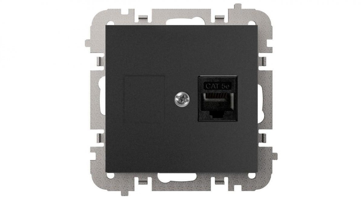 Oem Santra 1X Computerbuchse Rj45 Ohne Rahmen, Unterputz, Schwarz 4148-19