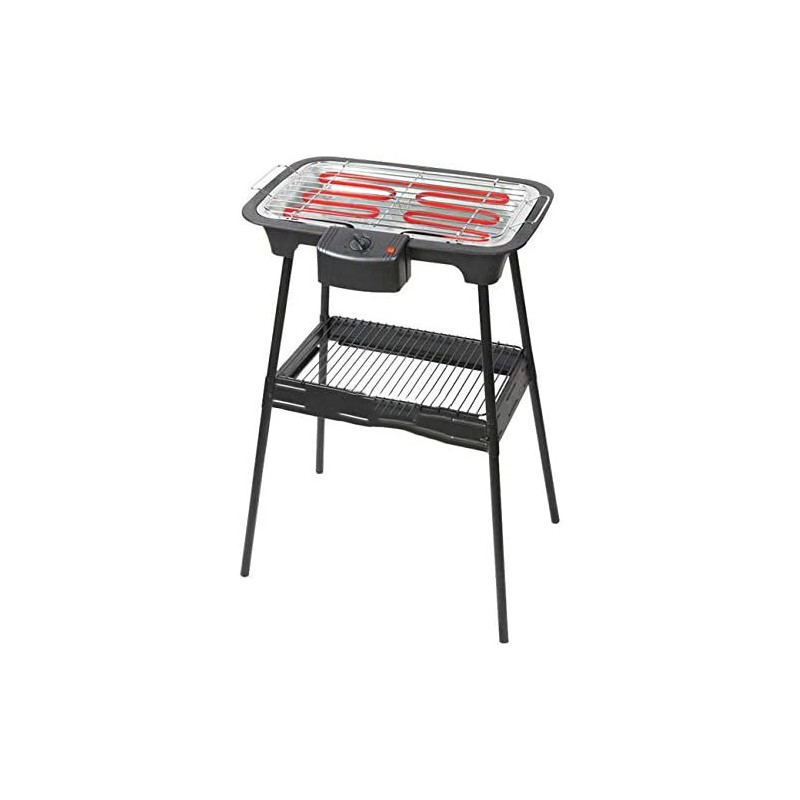 Suinga Barbacoa Eléctrica Parrilla 37x21x71 cm 2000w, con Soporte, Ideal