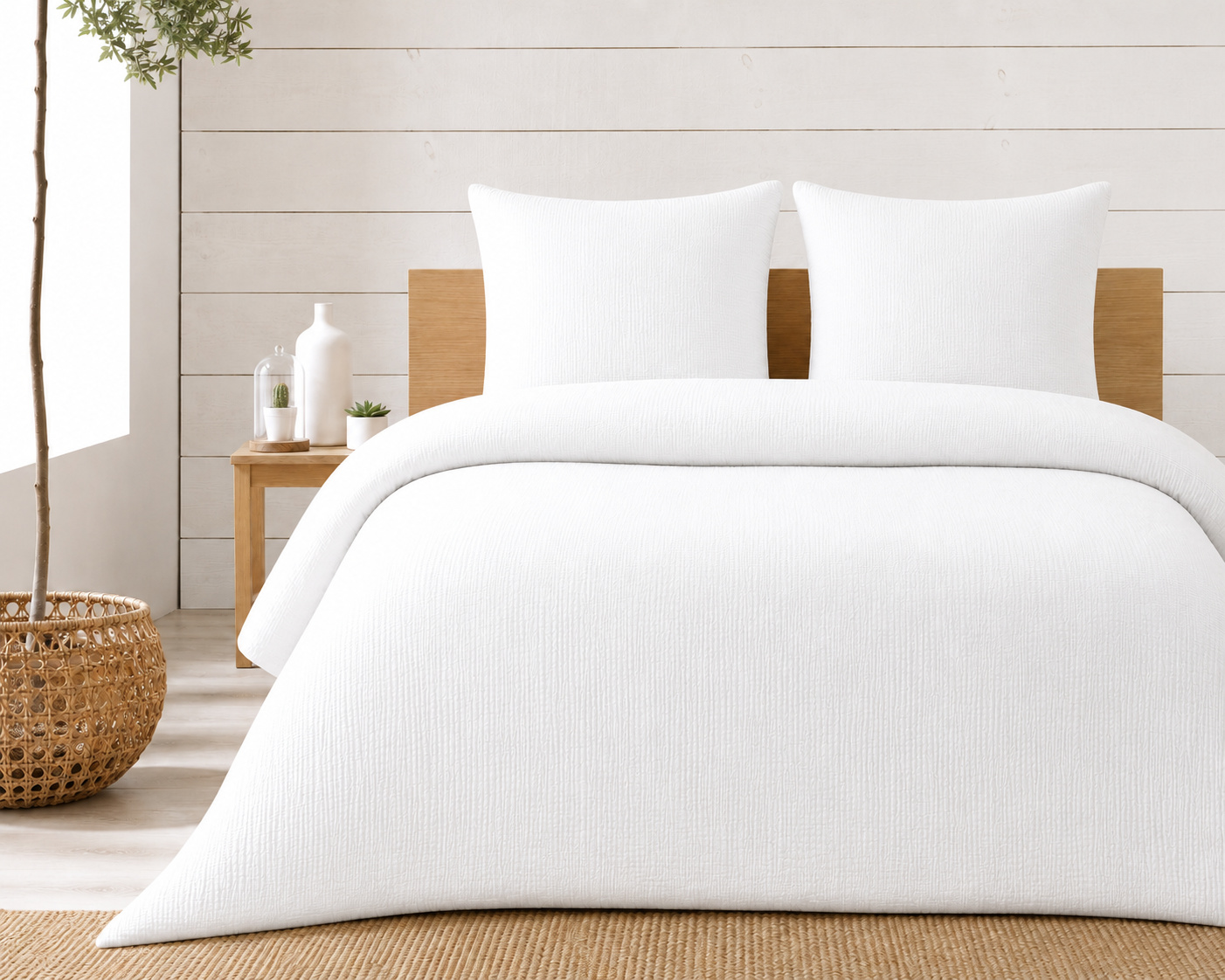 Parure De Lit Complète 260 X 240 Cm Gaze De Coton – 2 Taies 63x63 Cm +
