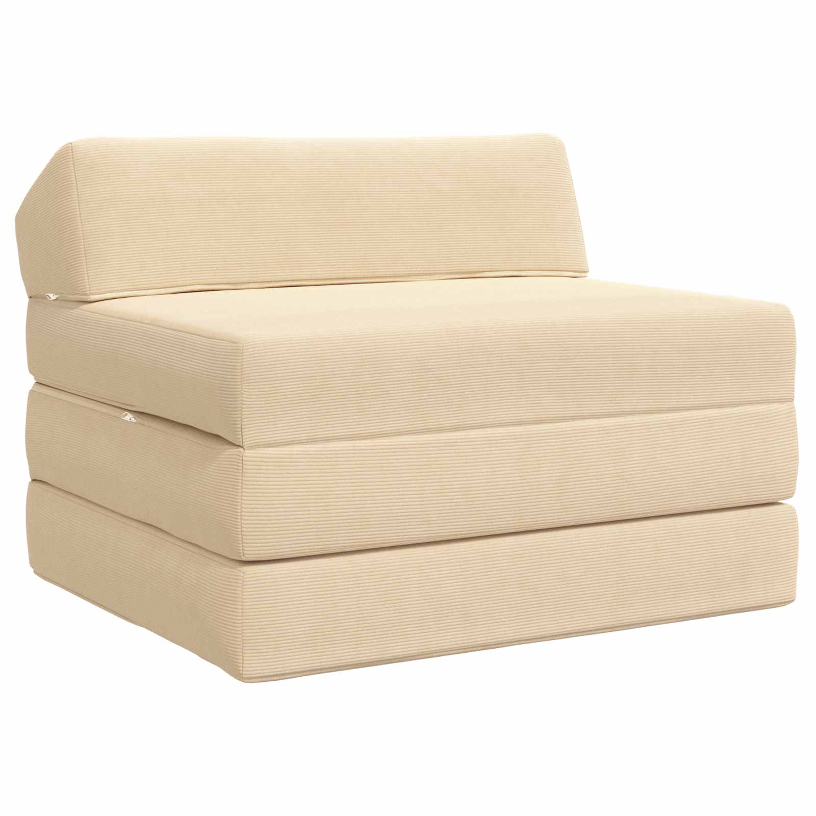 Foldable Sofa Bed Cream 200 X 70 X 10 Cm Corduroy Fabric Vidaxl