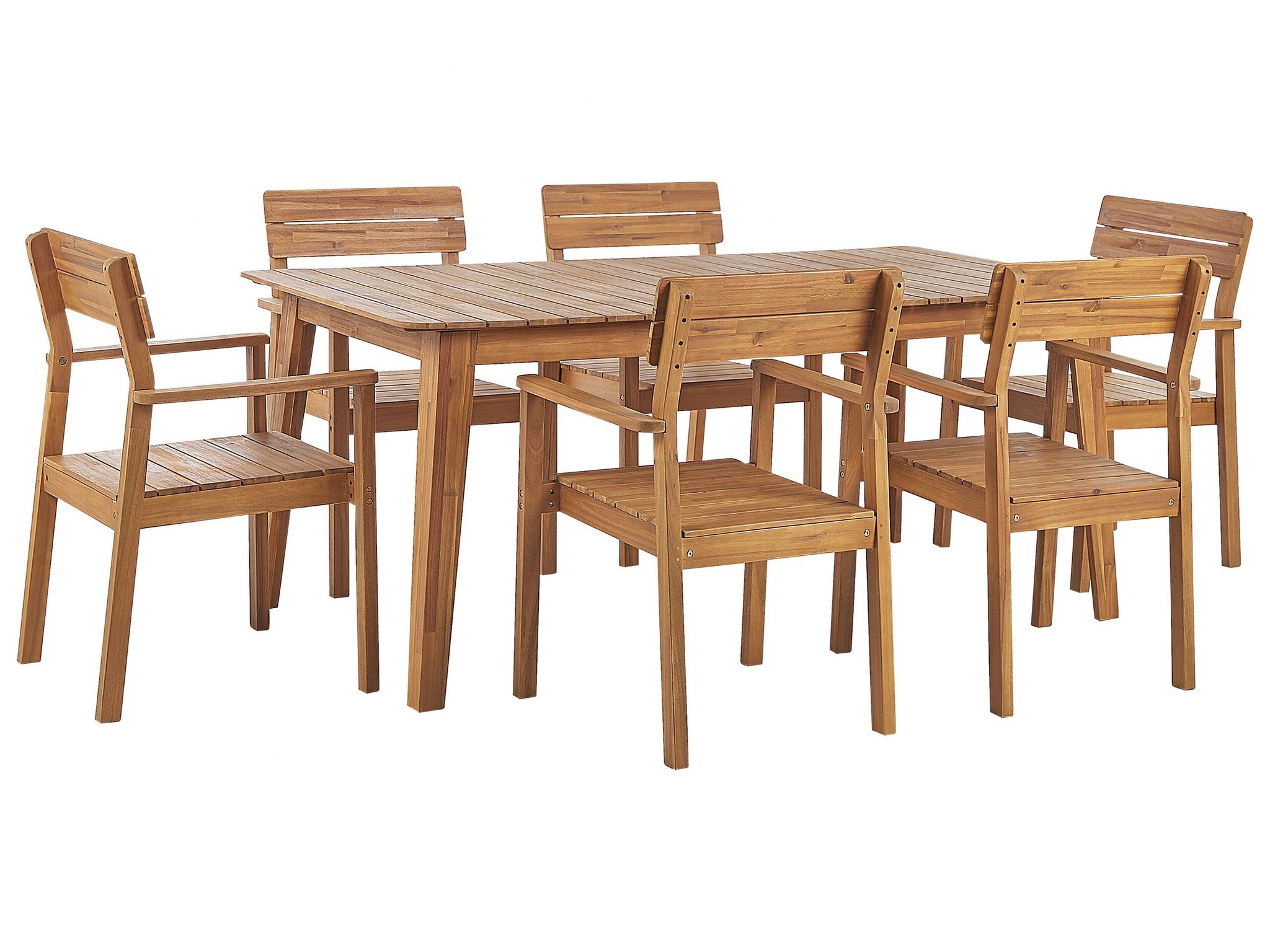 Beliani Rustic 6 Seater Garden Dining Set Outdoor Table 180 X 90 Cm Chairs Fornelli