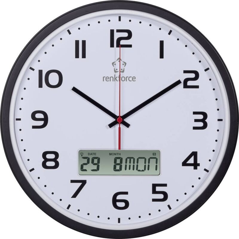Horloge Murale Numérique 32 Cm – Hdwrcl135 – Affichage Analogique Et