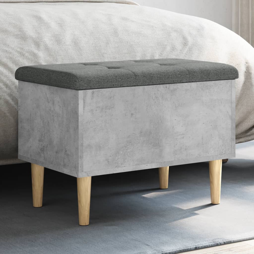 Banc De Rangement Gris Béton 62x42x46 Cm Bois D'Ingénierie Vidaxl