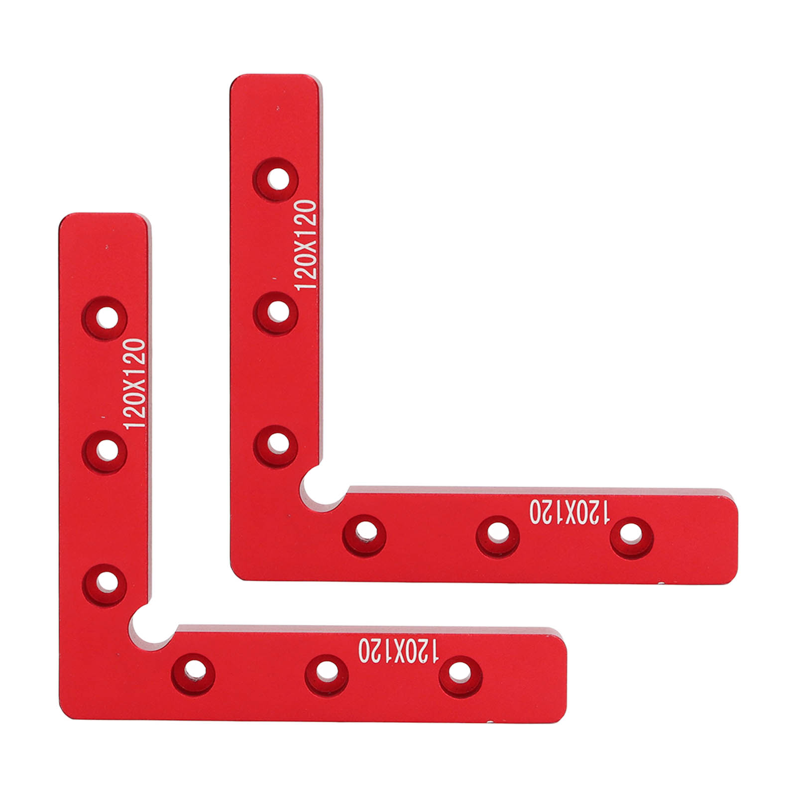 Équerres de positionnement à 90° en alliage d'aluminium, 120 mm, lot de 2