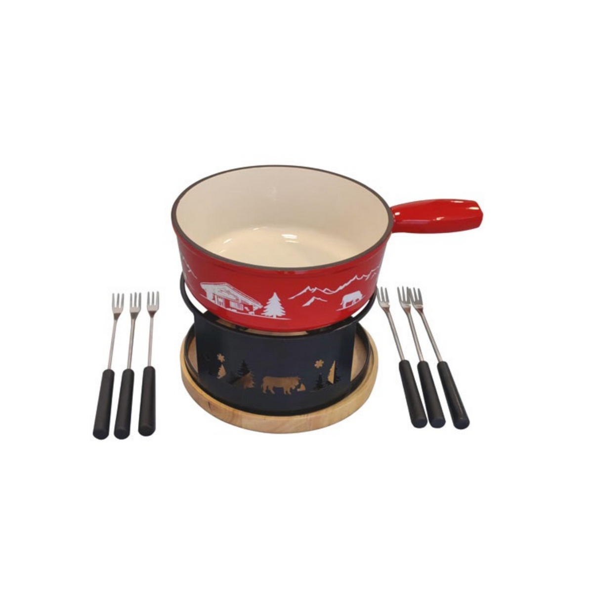 Service À Fondue Table Et Cook Montagne Rouge & Chamonix 22 Cm Non