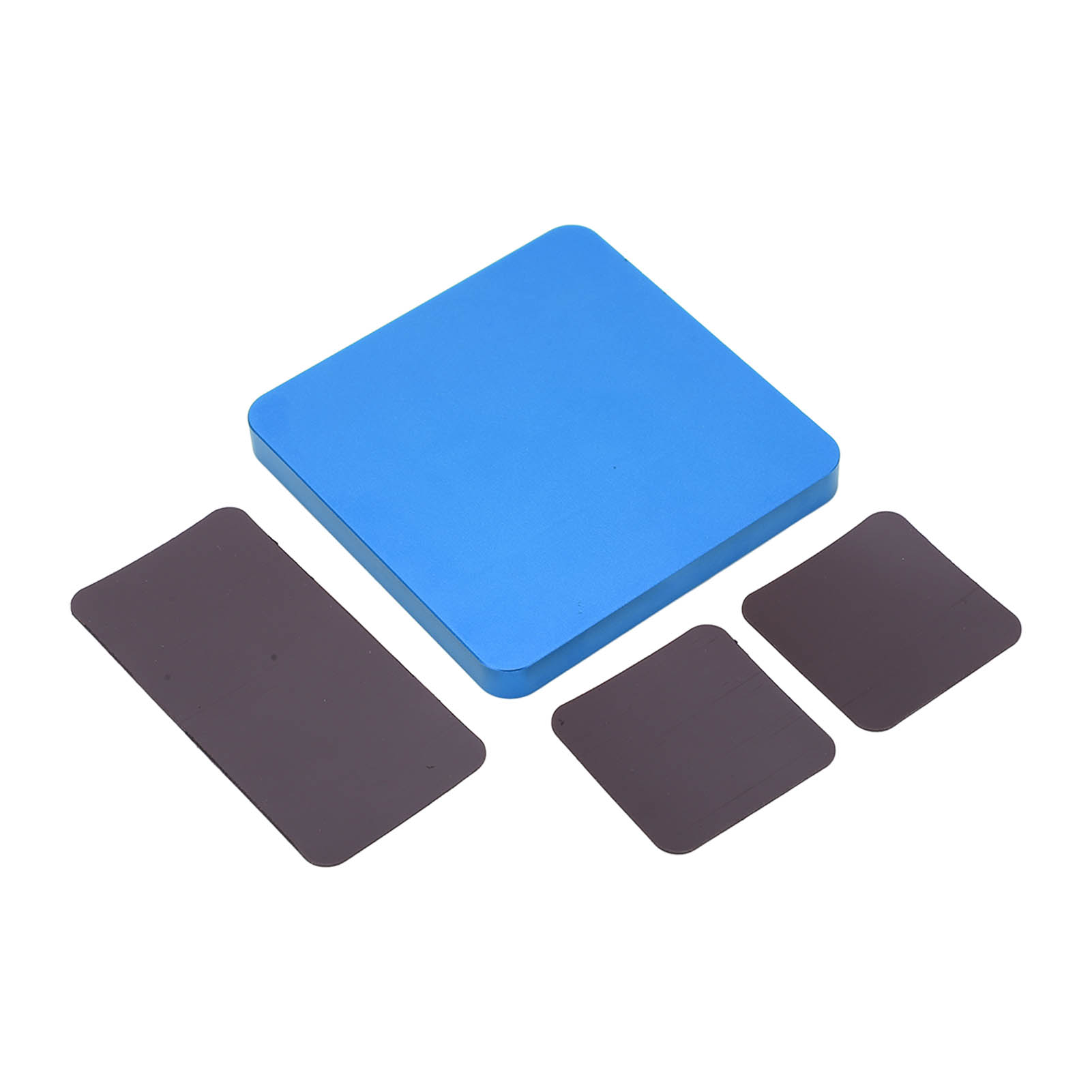 Plateau magnétique à vis en alliage d'aluminium, compartiments de tri, bleu, format paume