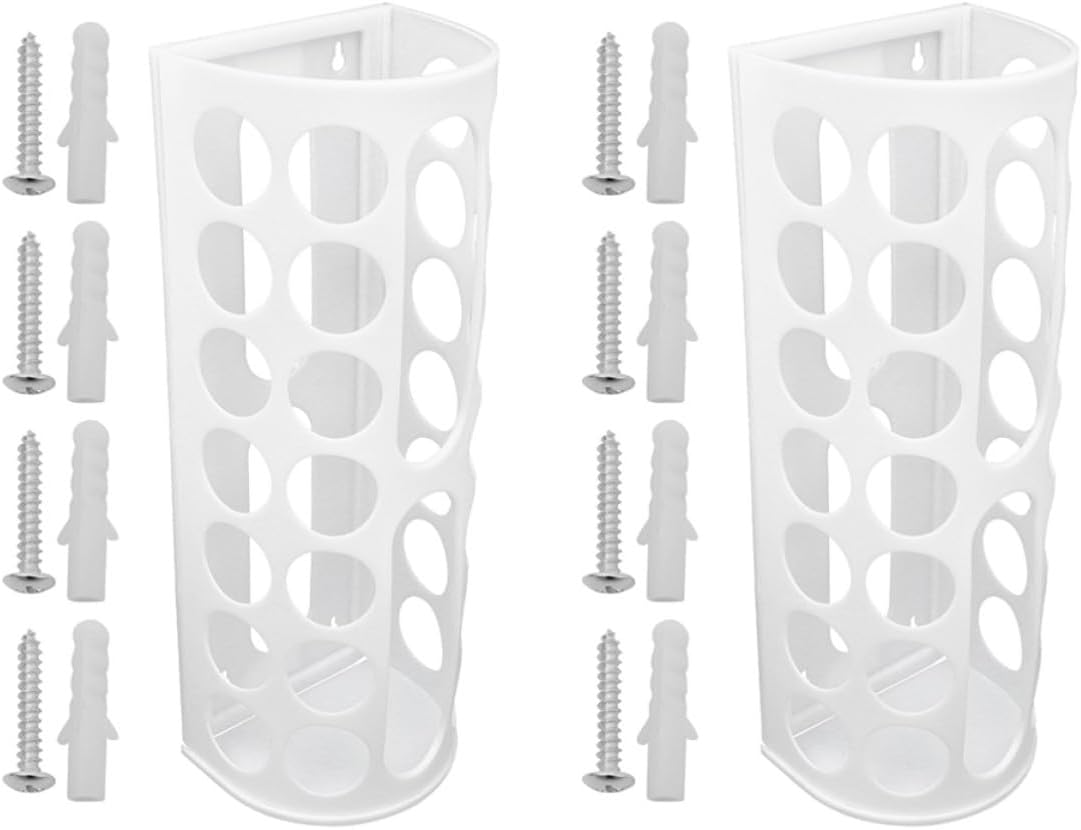 Support mural pliable pour rouleaux de vinyle, plastique blanc, 14 emplacements, lot de 2