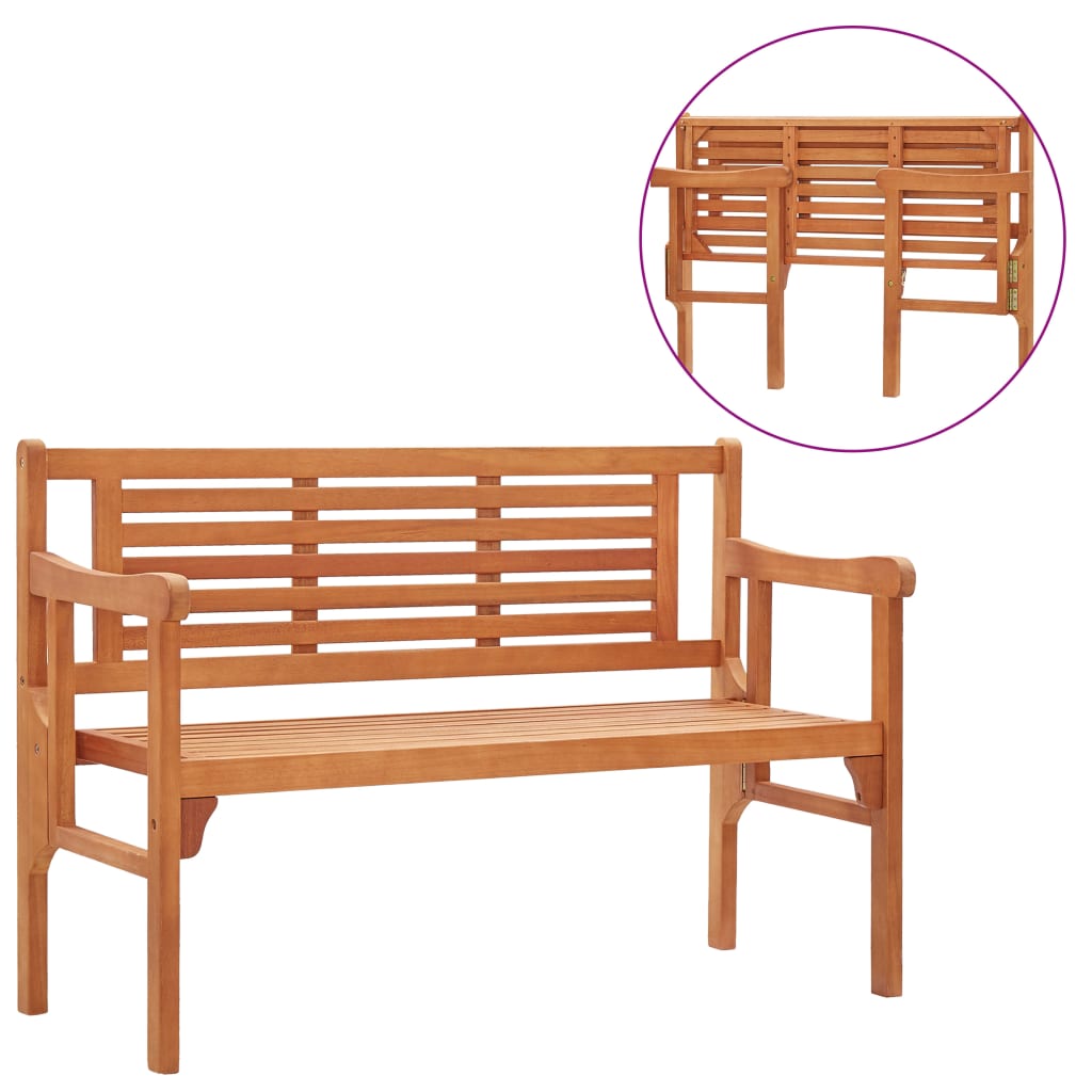 Vidaxl Prolenta Premium Gartenbank Klappbar 120 Cm Massivholz Eukalyptus 8719883811826