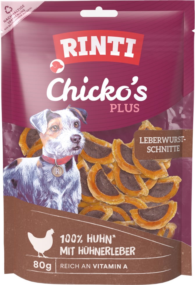 RINTI Chicko Plus Leberwurstschnitte - Sparpaket: 3 x 80 g - Bild 5