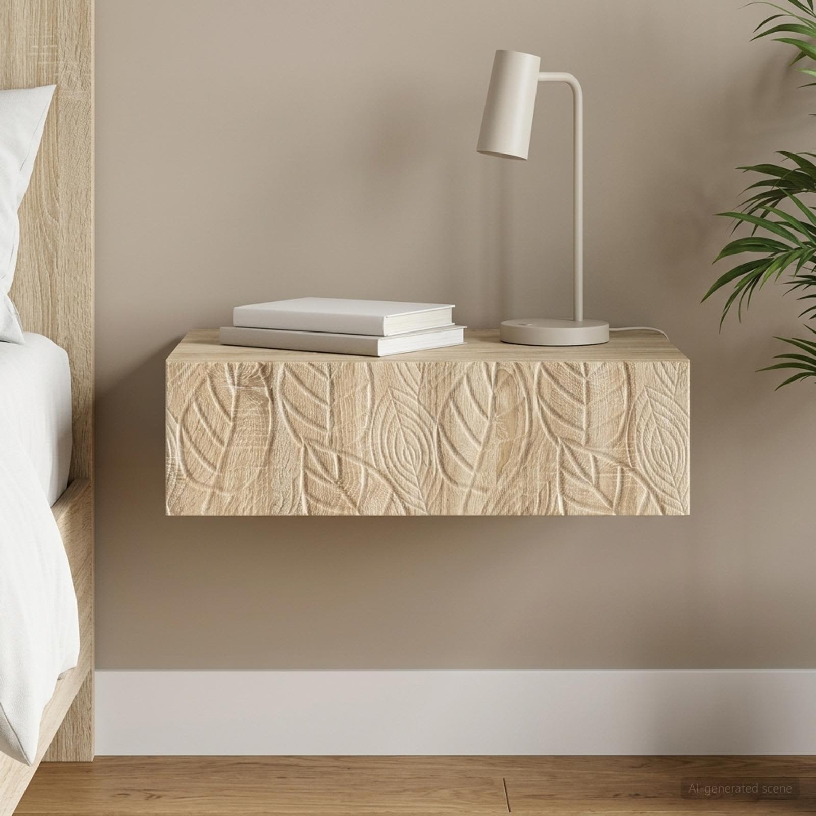 Table D'Appoint Murale Avec Tiroir En Bois D'Ingénierie Chêne Sonoma 59