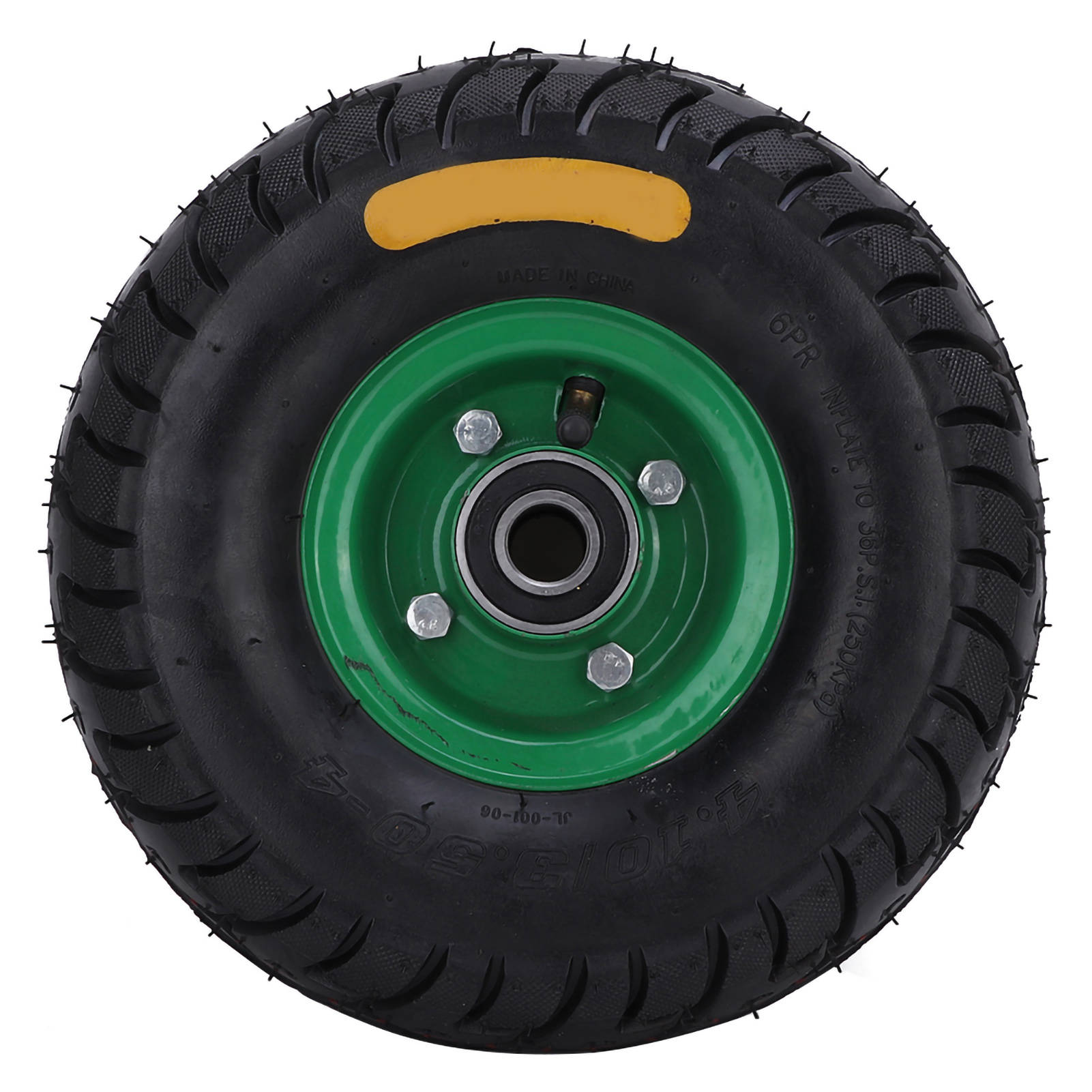 Roue de chariot gonflable 10,5 pouces en caoutchouc, roulement 6204-2RS intégré, charge 250 kg, diamètre intérieur 20 mm