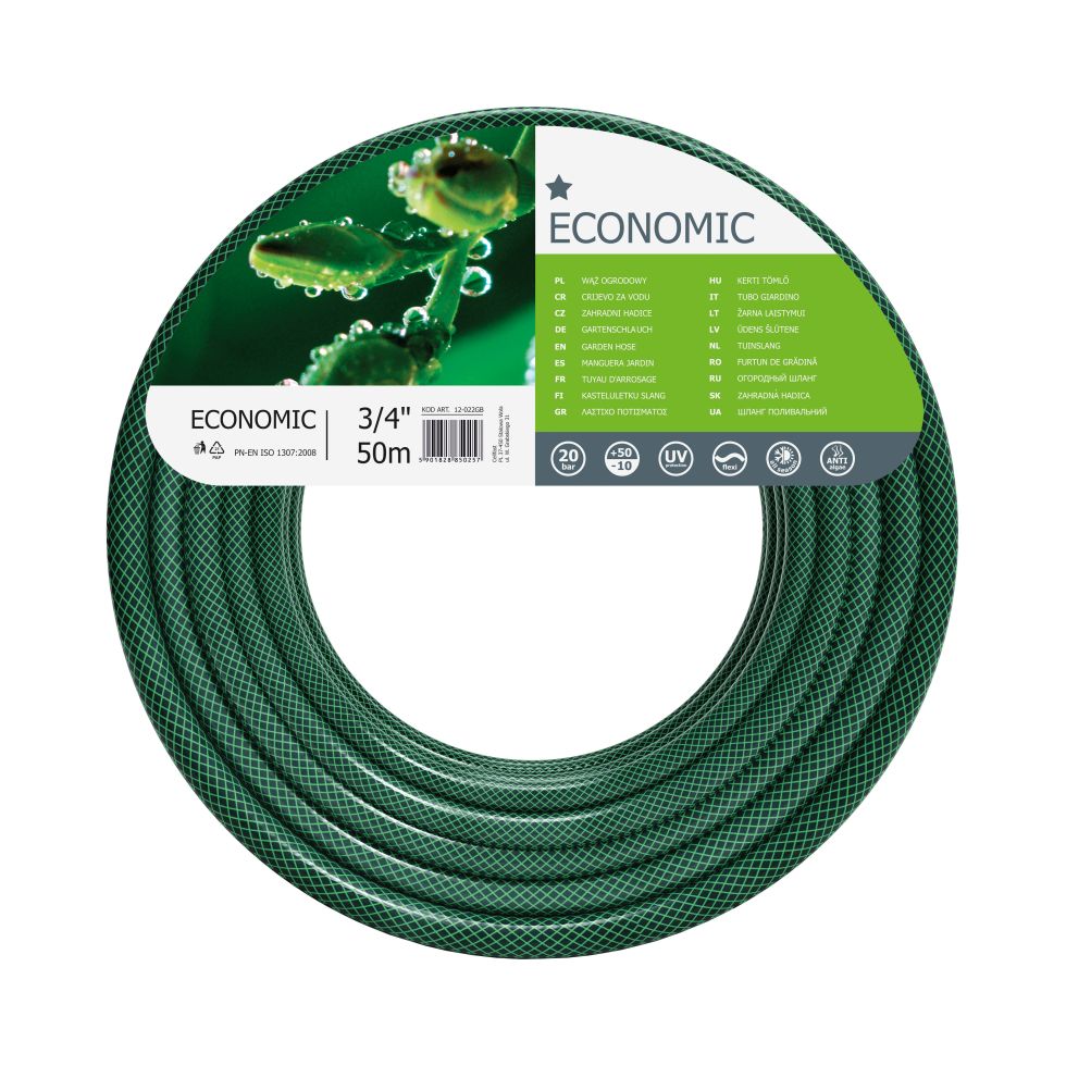 Cellfast - Gartenschlauch Economic 50 M 20 Bar 3/4 Zoll Wasserschlauch Bewässerung