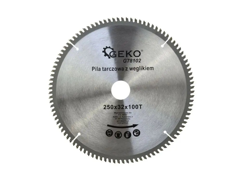 Import Kreissäge Geko Circular Saw Blade 250mm 100 Zähne