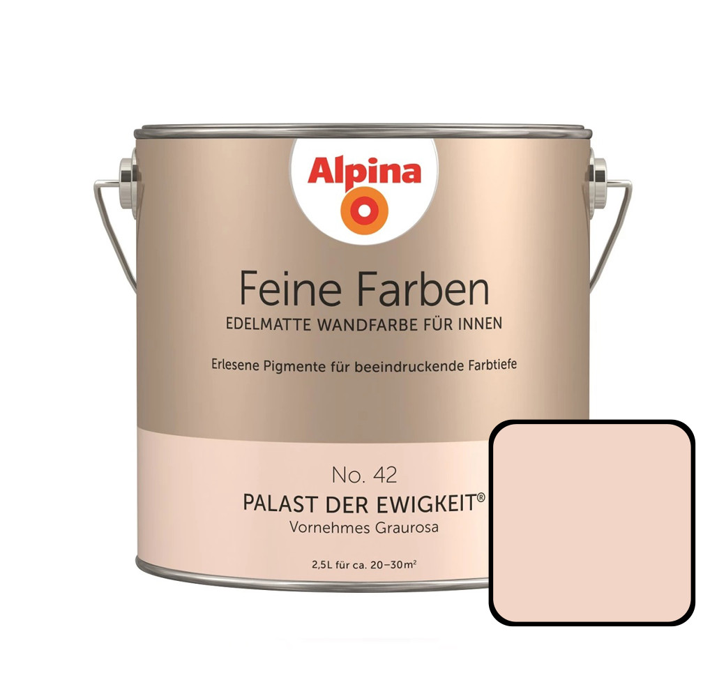 Alpina Feine Farben No. 42 Palast Der Ewigkeit 2,5 L Vornehmes Graurosa Edelmatt Wandfarbe