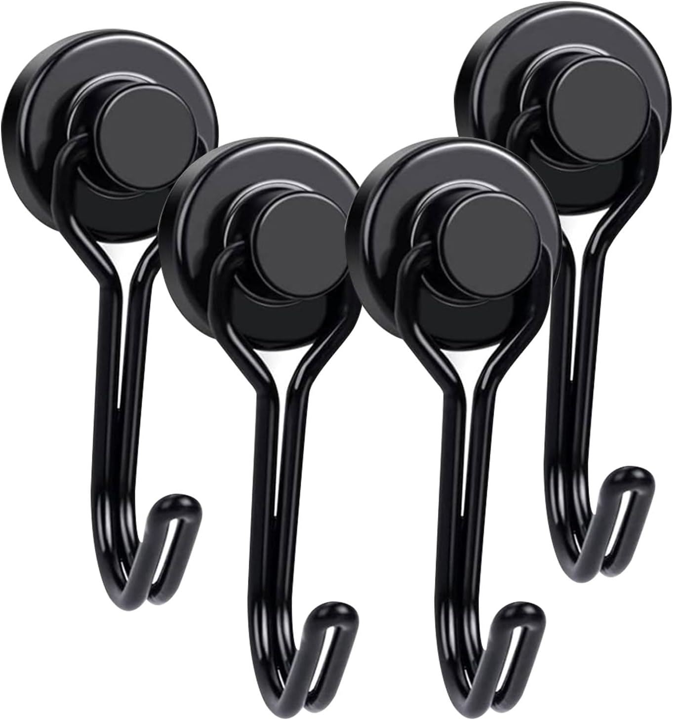 Ganci Magnetici, Ganci Magnetici, Set Di 4 Ganci Magnetici, Ganci Magnetici Per Frigorifero, Magneti Potenti, Ganci Magnetici Extra Forti, Gancio Magnetico Potente (nero)