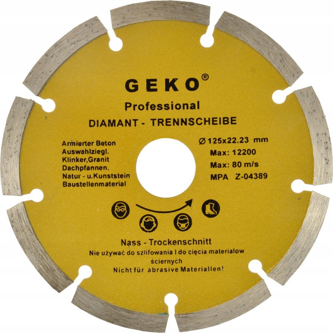 Import Diamantscheibe Geko G00251 125 Mm Segmentiert Trocken Schneiden