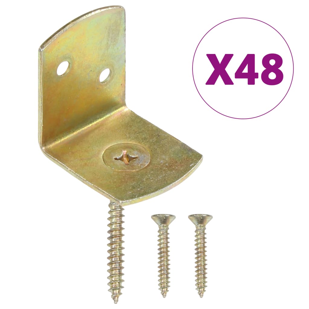 Vidaxl - Fence Panel Brackets 48 Pcs L Shaped Galvanised Metal