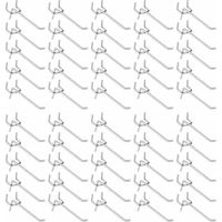Crochets pour panneaux perforés en acier galvanisé, 10 cm, lot de 50