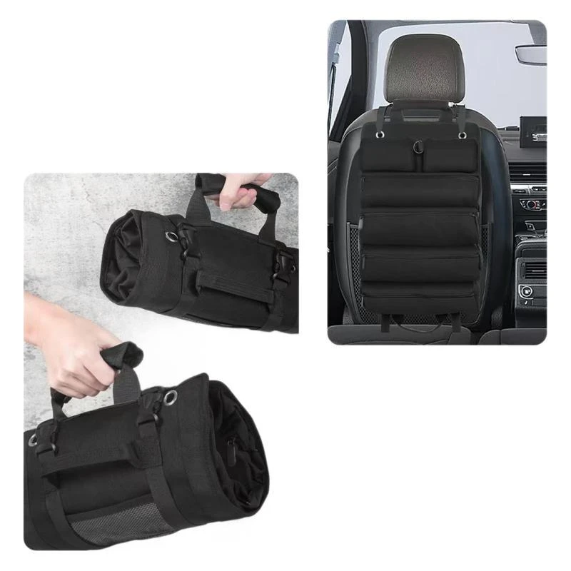Sacoche à outils roulante en tissu Oxford, 54,6 cm, pour électricien et menuisier, noir