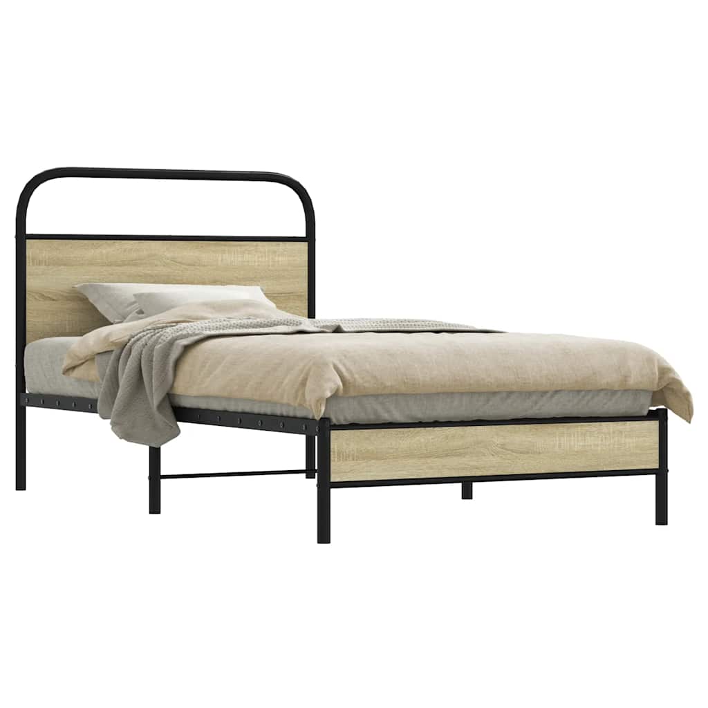 Cadre De Lit Sans Matelas 90x200cm Chêne Sonoma Bois Ingénierie Vidaxl