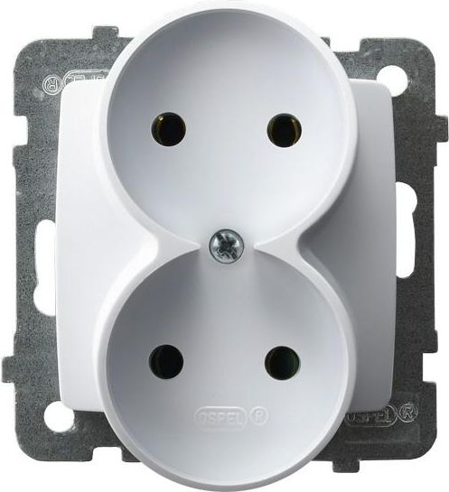 Ospel Karo Doppelsteckdose B/U Weiß Gp-2Sr/M/00