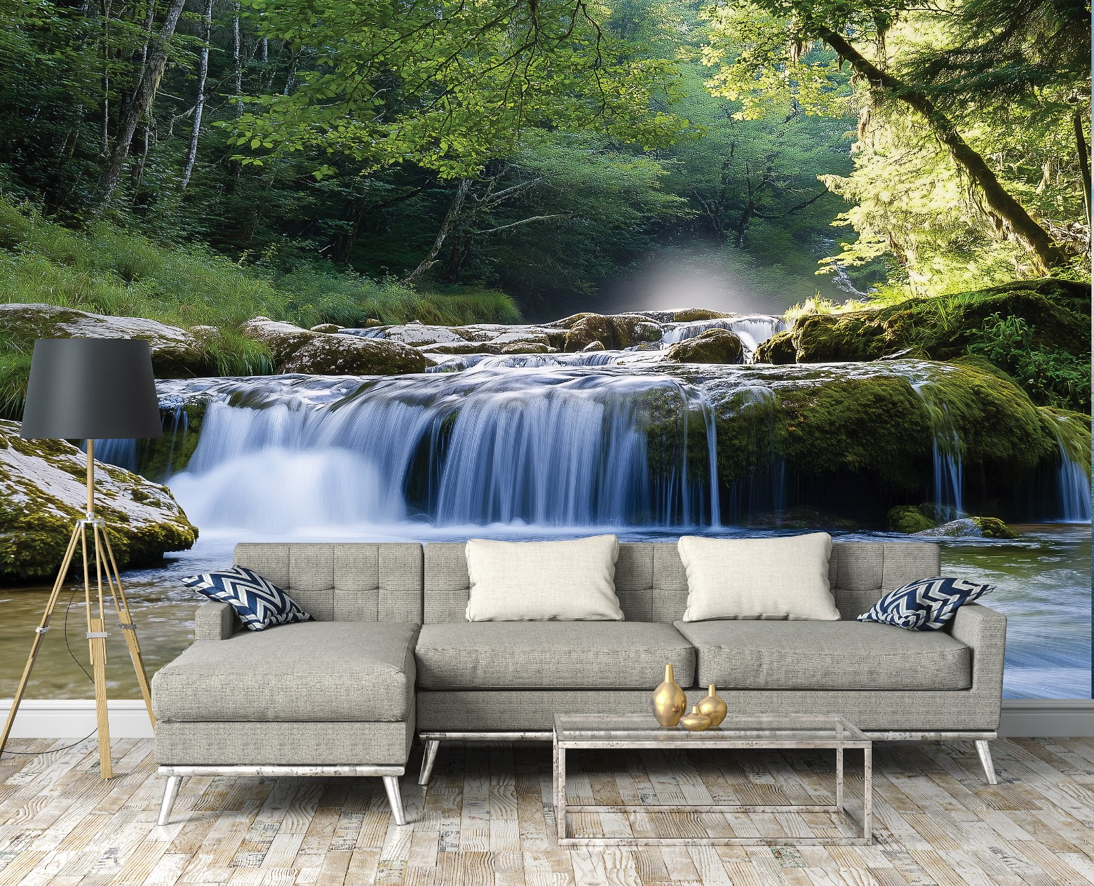 Wallarena Vlies Fototapete Wasserfall 150x105 Cm, Tapeten, Für Wohn Und Schlafzimmer, Vliestapete Wandtapete Tapete 3d Effekt- Inkl. Kleister - Natur