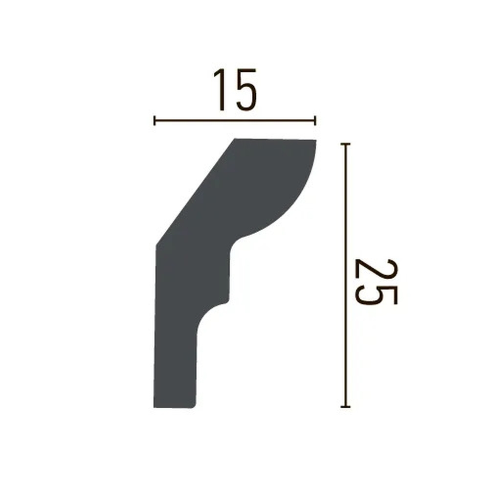 Proviston Weiß Stuckleiste Polyurethan 25 X 15 X 2000 Mm Deckenleiste